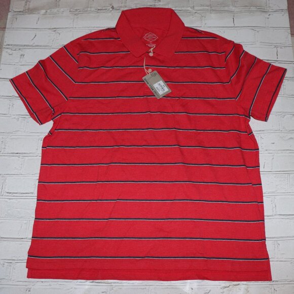 Men's NWT Red Stripped Collared shirt Size XL St. John's Bay - Picture 1 of 5